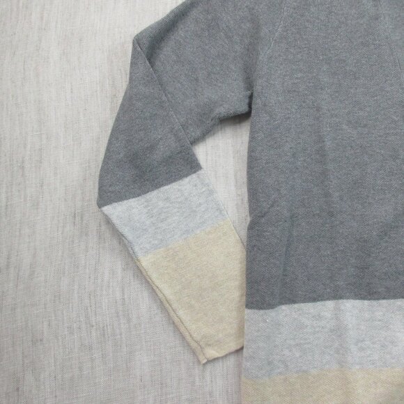Croft & Barrow Cardigan Sweater Womens Medium Gray Ivory Classic‎ Fit Open Front - Picture 3 of 10